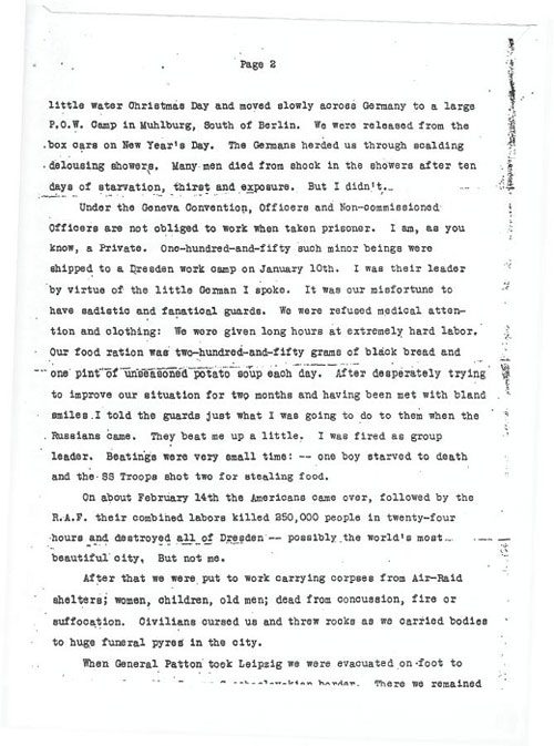 Letter home from Kurt Vonnegut, 1945
